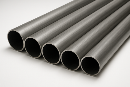 3.5" mild steel tubing in longer foot sections.