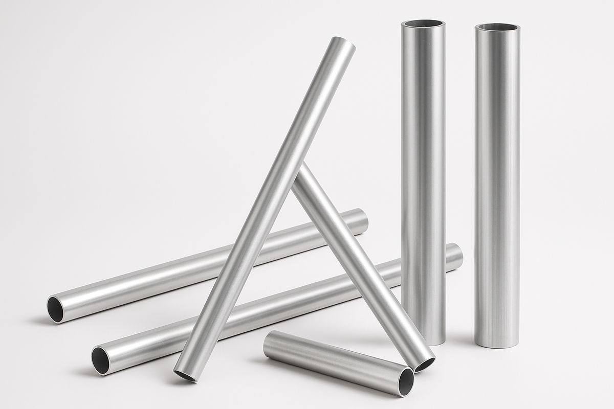 5'-8" striaght tubing, aluminum in various postions