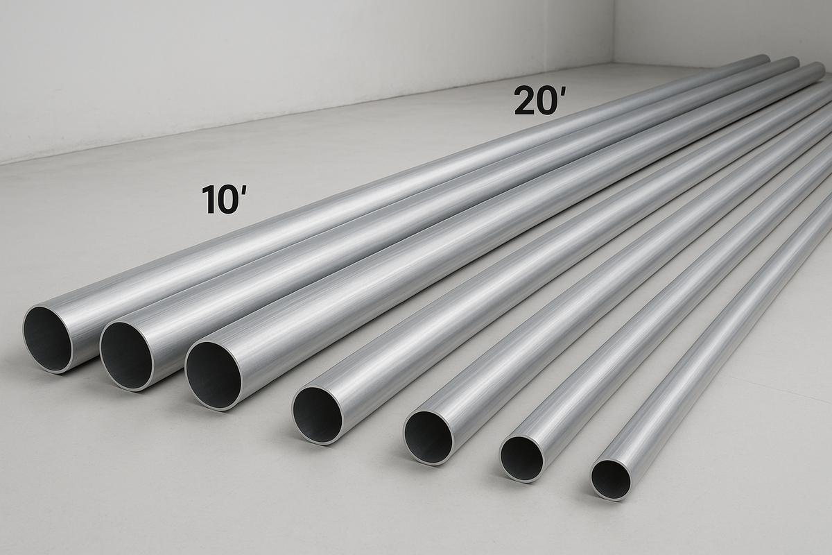 Aluminum Straight pipe in 10' and 20' sections