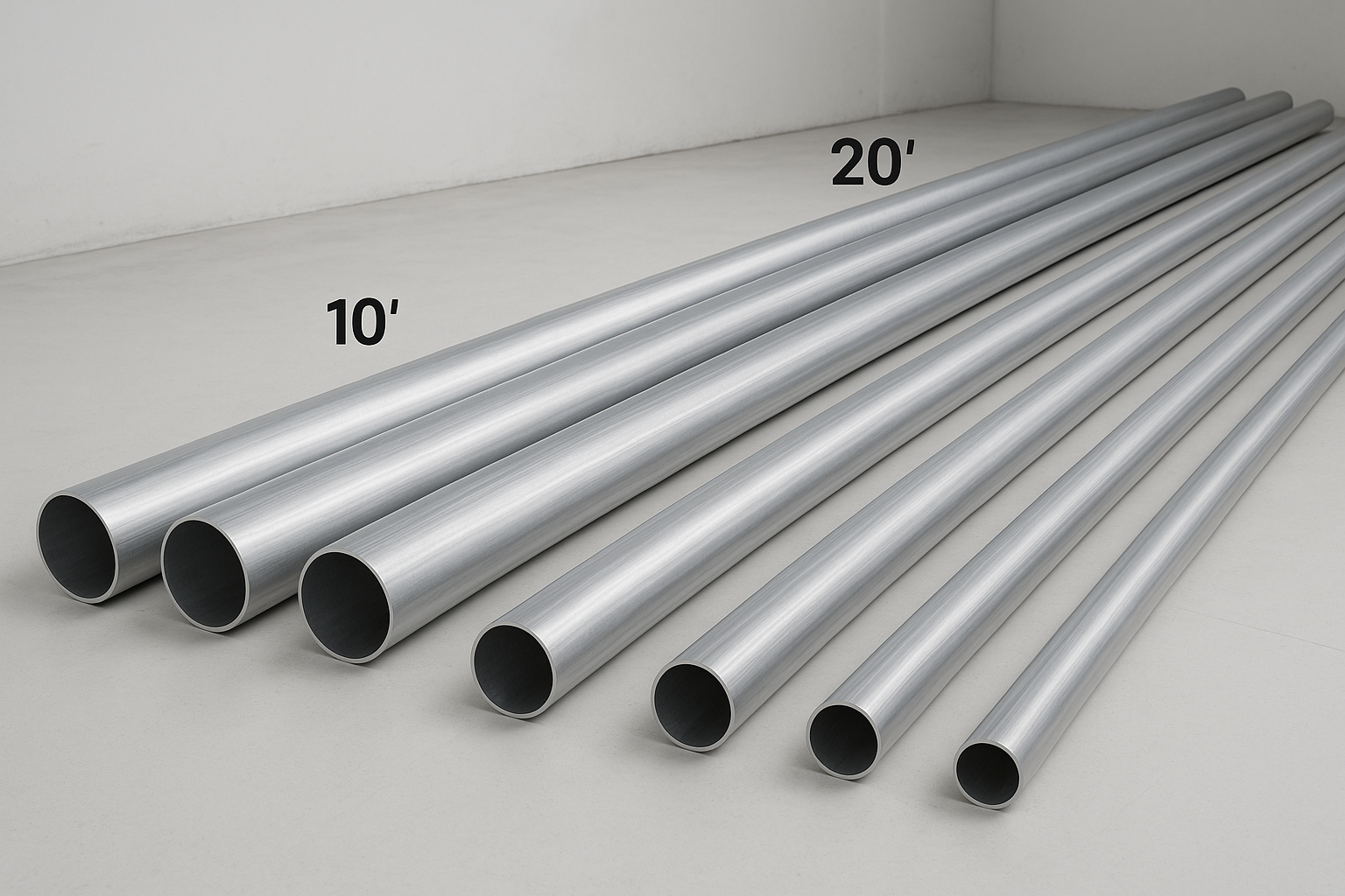 Aluminum Straight pipe in 10' and 20' sections