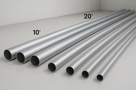Aluminum Straight pipe in 10' and 20' sections