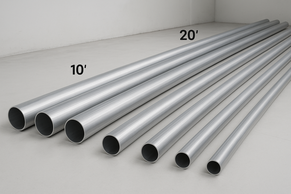 Aluminum Straight pipe in 10' and 20' sections